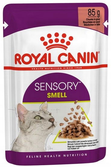 Royal Canin Sensory Smell v omáčke, mokré krmivo pre dospelé mačky, vrecúško