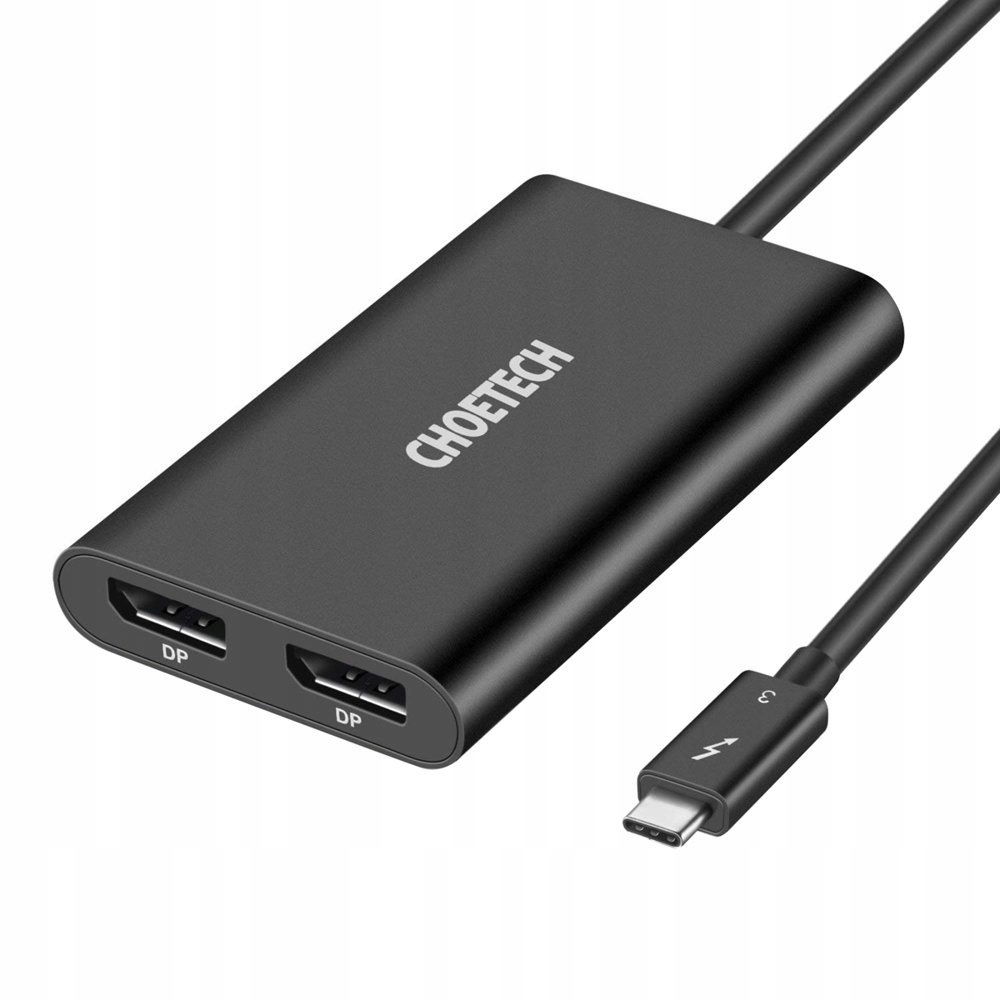 Rozdeľovač Adaptér Usb-c Thunderbolt 3 2x Dp 4K 60 Hz