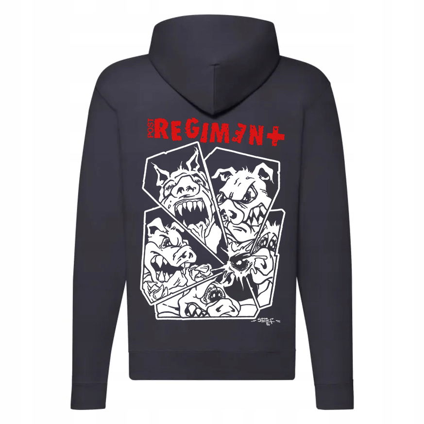 Rozopínateľná mikina s kapucňou Post Regiment Prasiatka punk