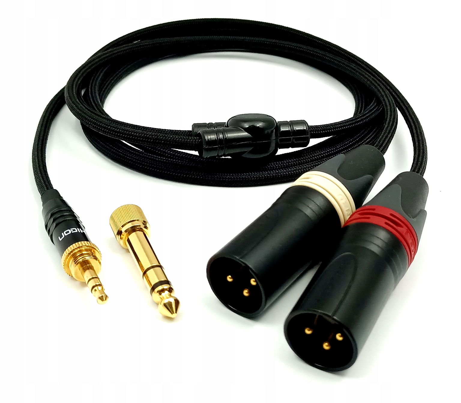 Ručne vyrobený Aux kábel 3,5 mm 2 x Xlr opletenie
