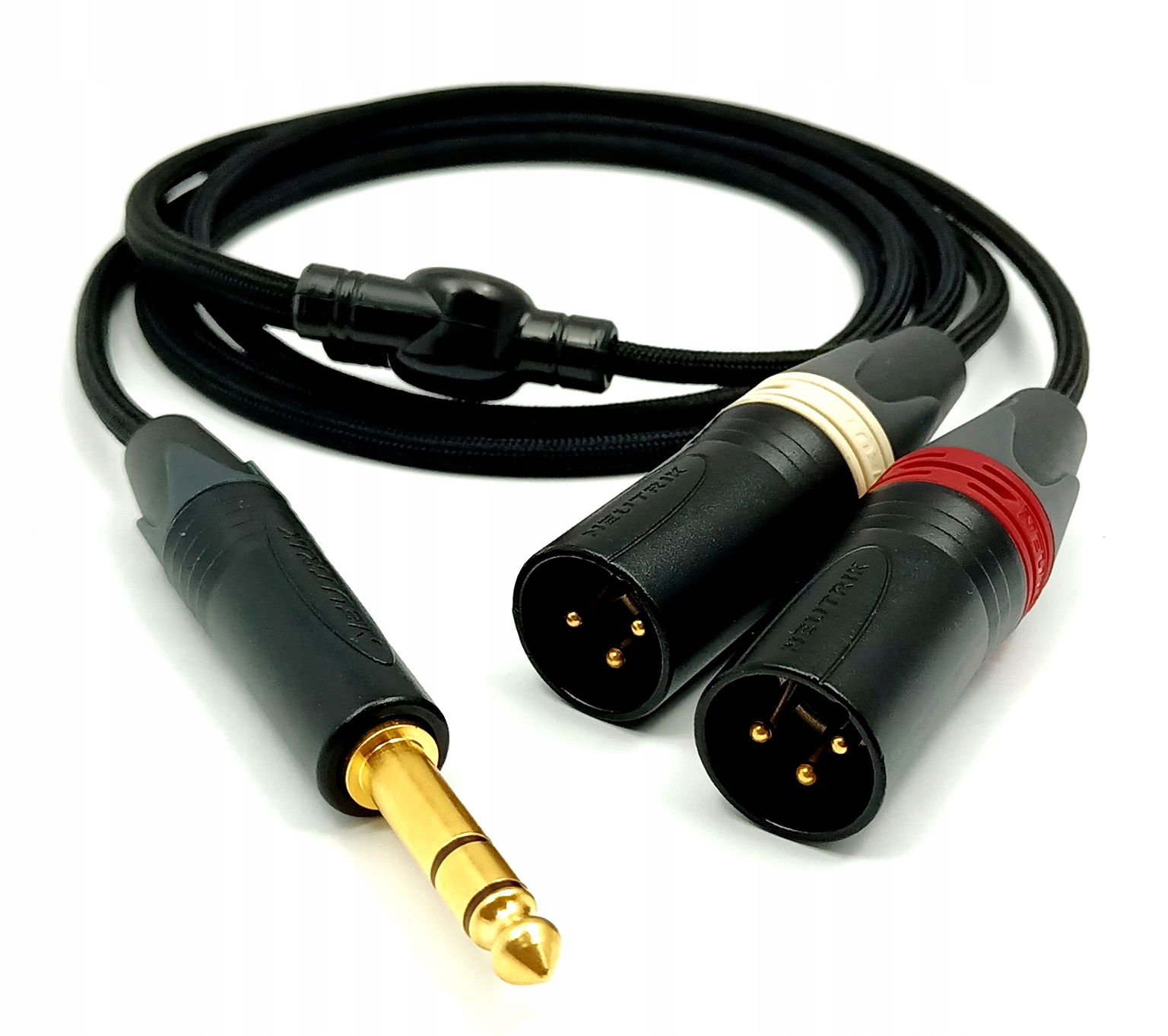 Ručne vyrobený Aux kábel 6,3 mm 2 x Xlr opletenie