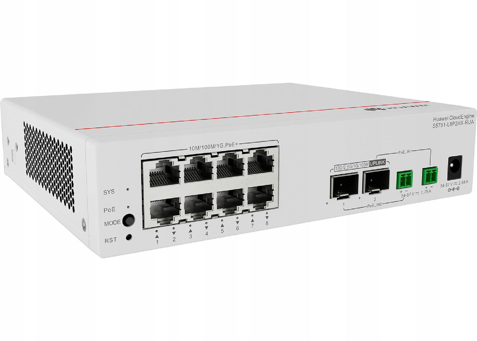 S5751-L8P2HX-RUA 8x1GE (PoE+ 128W) hybridný 2x10G Sfp+