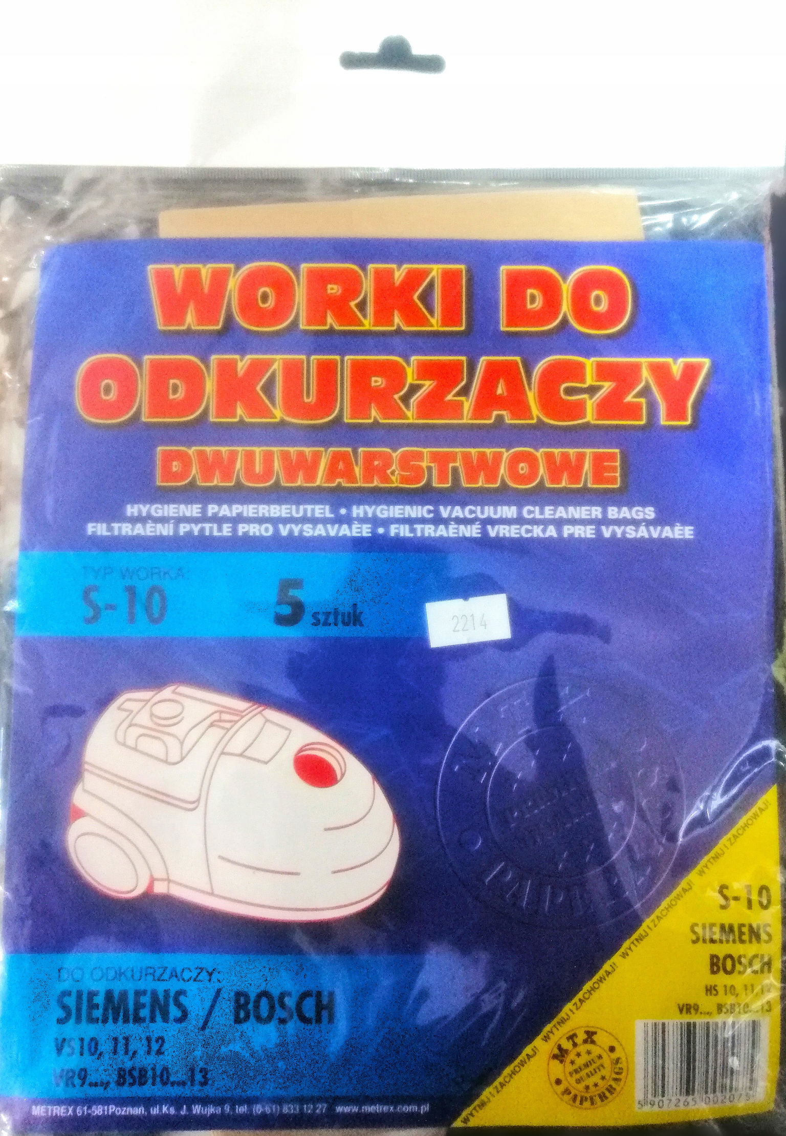 Sáčky do vysávača Siemens Bosch S-10