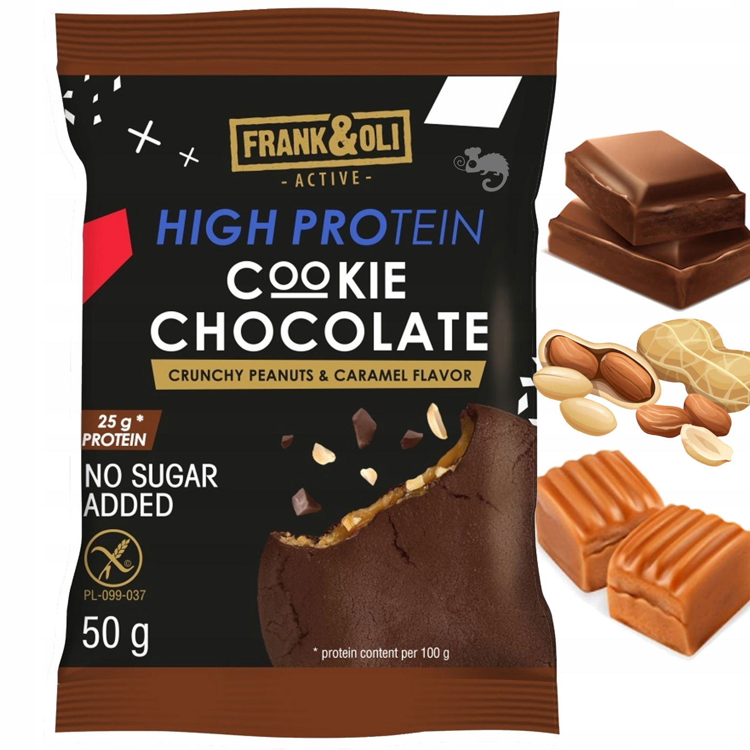 Sada 2 Kusov Čokoládové sušienky Frank & Oli High Protein Bez Cukru 50 g