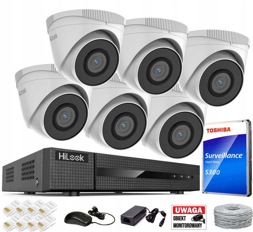 Sada 6 Ip kamier 5 Mpx PoE rekordér HiLook By Hikvision