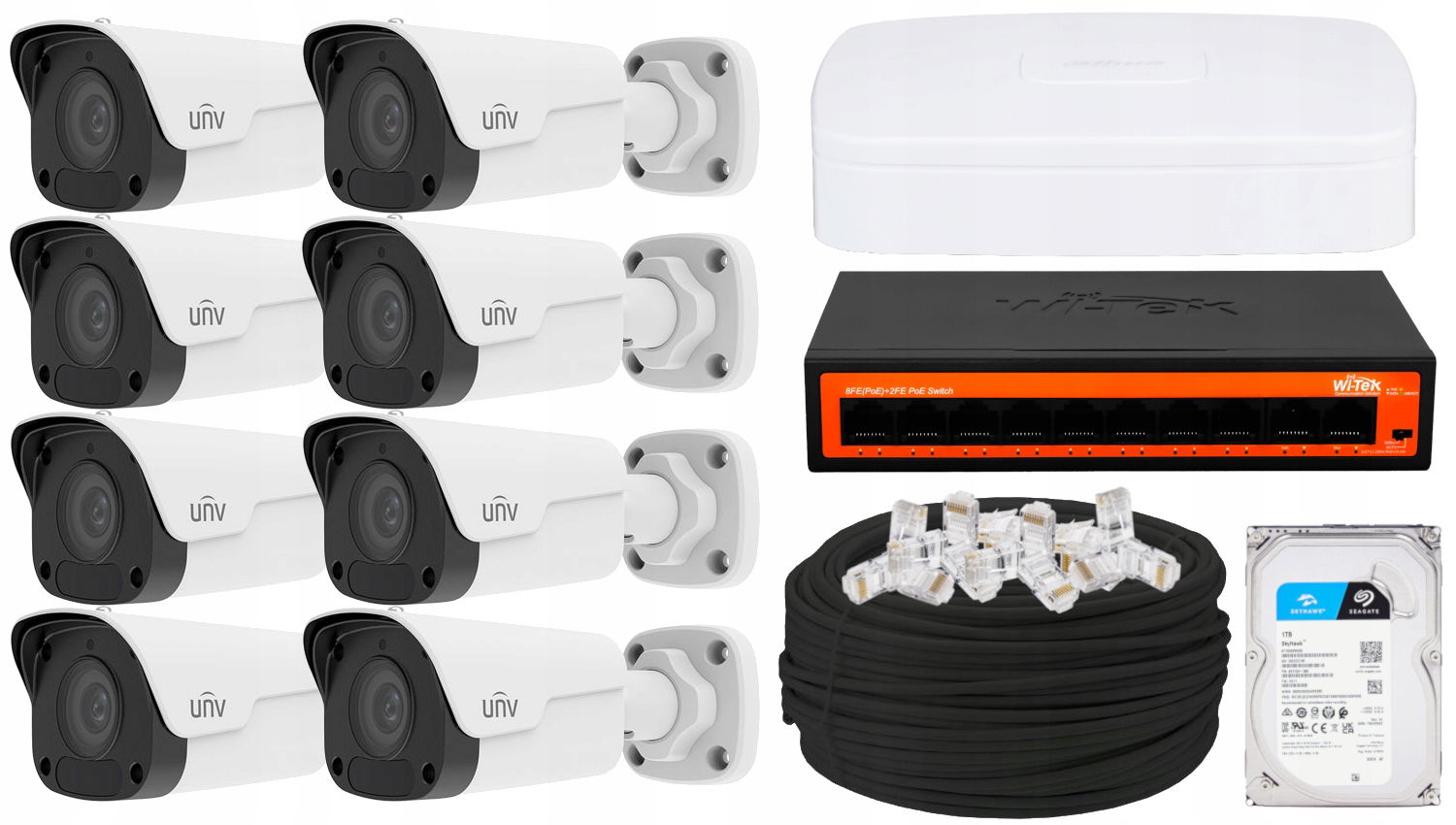 Sada externého Ip monitorovania 8x 2Mpx 1TB