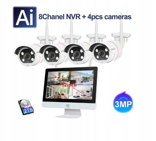 Sada Wifi Kamier S Obrazovkou LCD Cam Set 3 Mpx Audio