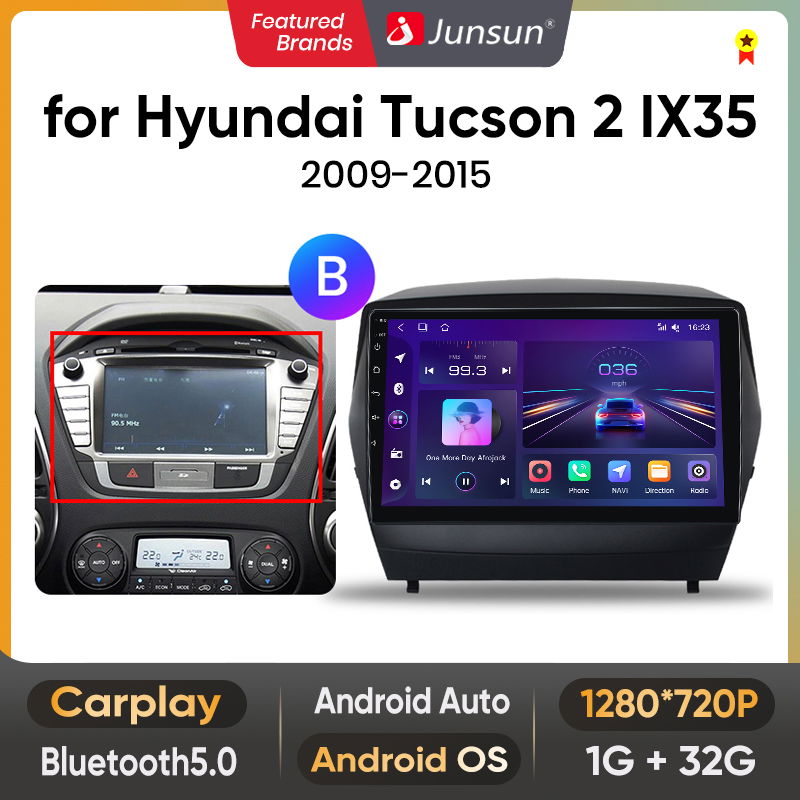 Samochodné Android rádio pre Hyundai Tucson 2 ix35 2009-2015 Carplay BT5.0
