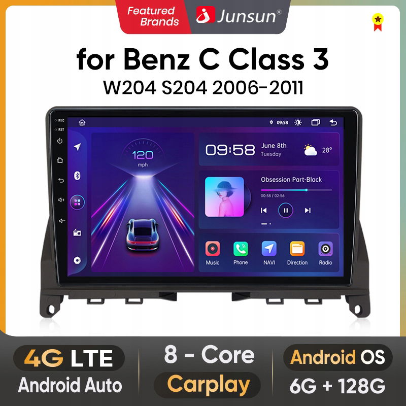 Samostatné Android rádio pre Benz C Class 3 W204 S204 2006-2011 4G Carplay