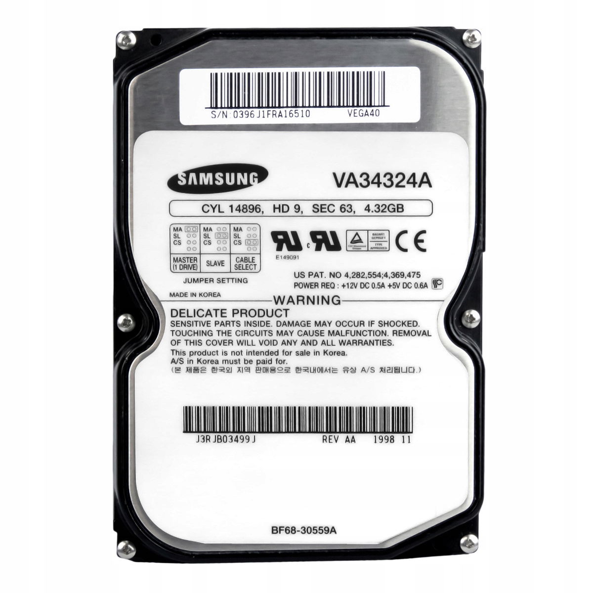 Samsung SpinPoint 4,3 Gb 5,4K Ata 3,5'' VA34324A