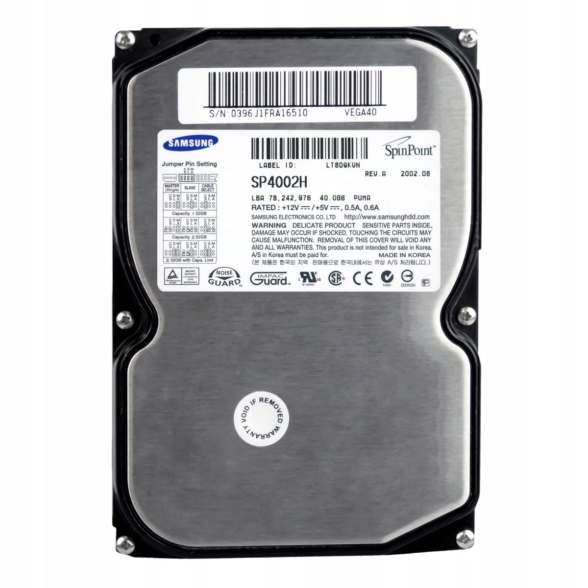 Samsung SpinPoint P40 40GB 7.2K Ata 3.5'' SP4002H