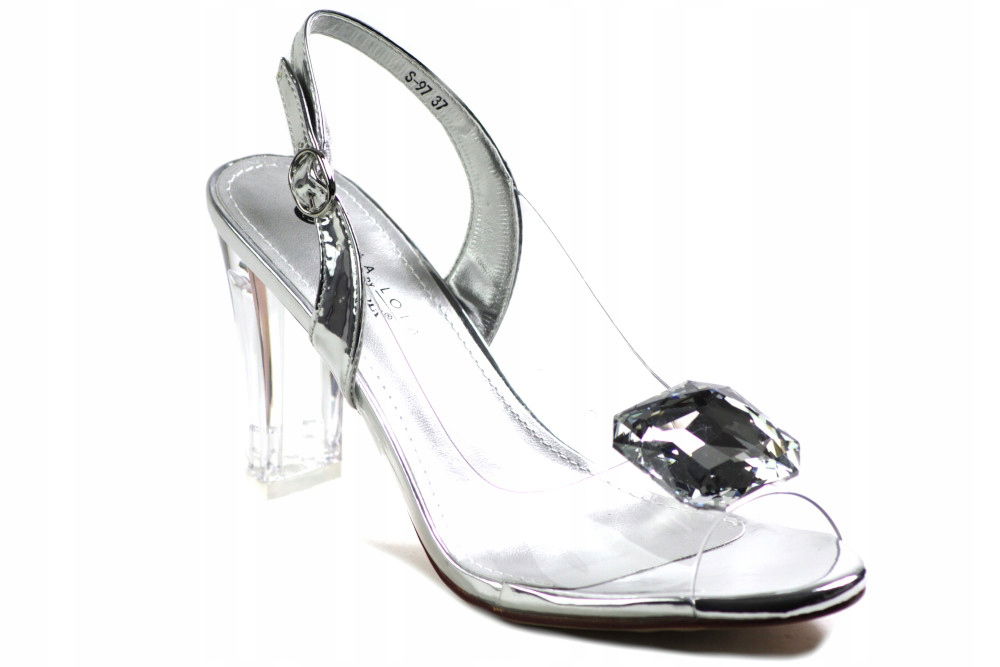 Sandále Sca'viola S-97 Silver Koža Dámske Stĺpiky
