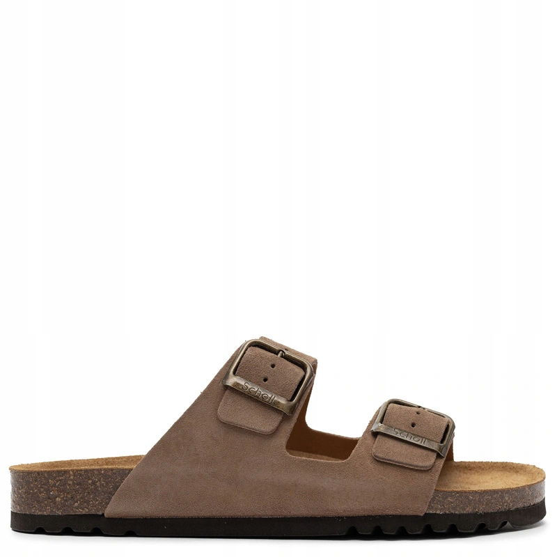 Scholl Kožené pánske papuče Hnedé spony F32579-1062 veľ.43