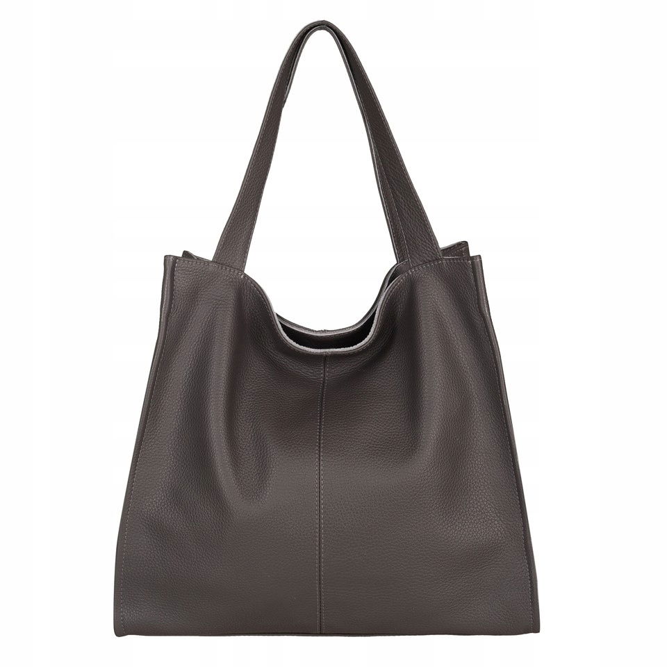 Šedá Kožená Taška Talianska Koža Taška Shopper A4