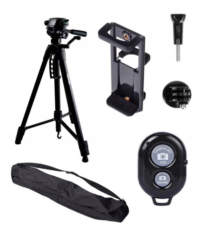 Set Statív Camrock TE68 Black+ Držiak na telefón GoPro+ Pilot+Obal