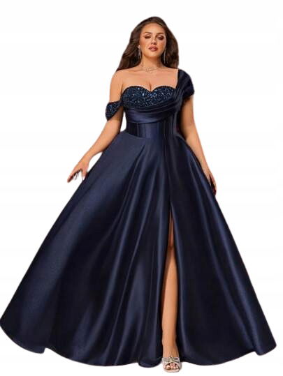Shein Tmavomodrá Večerná Sukňa Plus Size 44 1 G