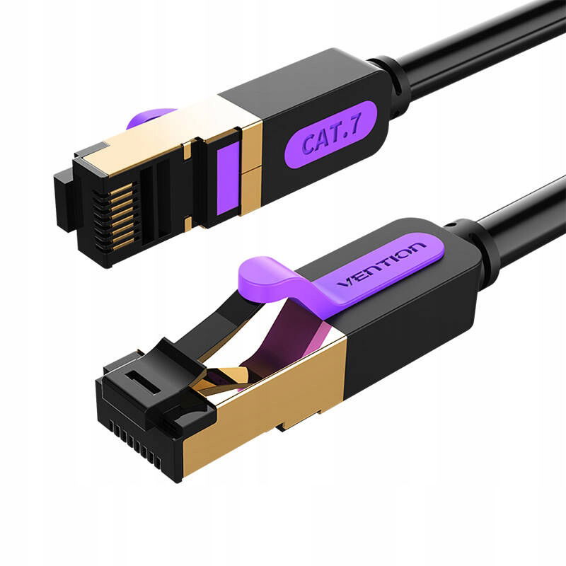 Sieťový kábel Vention CAT7 Sftp 15 m 10 Gbps pre internet, čierny