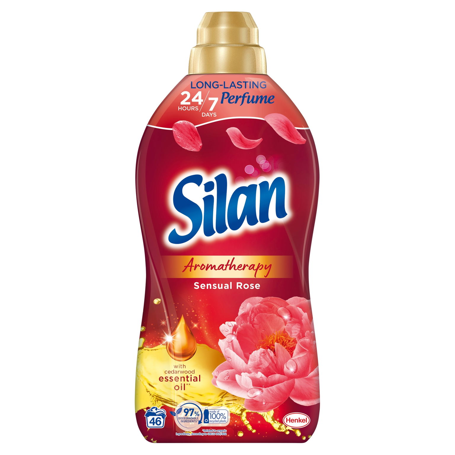 Silan Aromatherapy Sensual Rose Tekutý zmäkčovač tkanín 1012 ml 46 praní