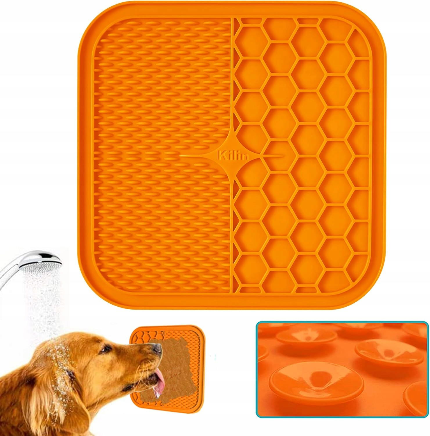 Silikónová podložka na lízanie Doglemi pre psa mačku 15 x 15 cm (A14456-OR-S)