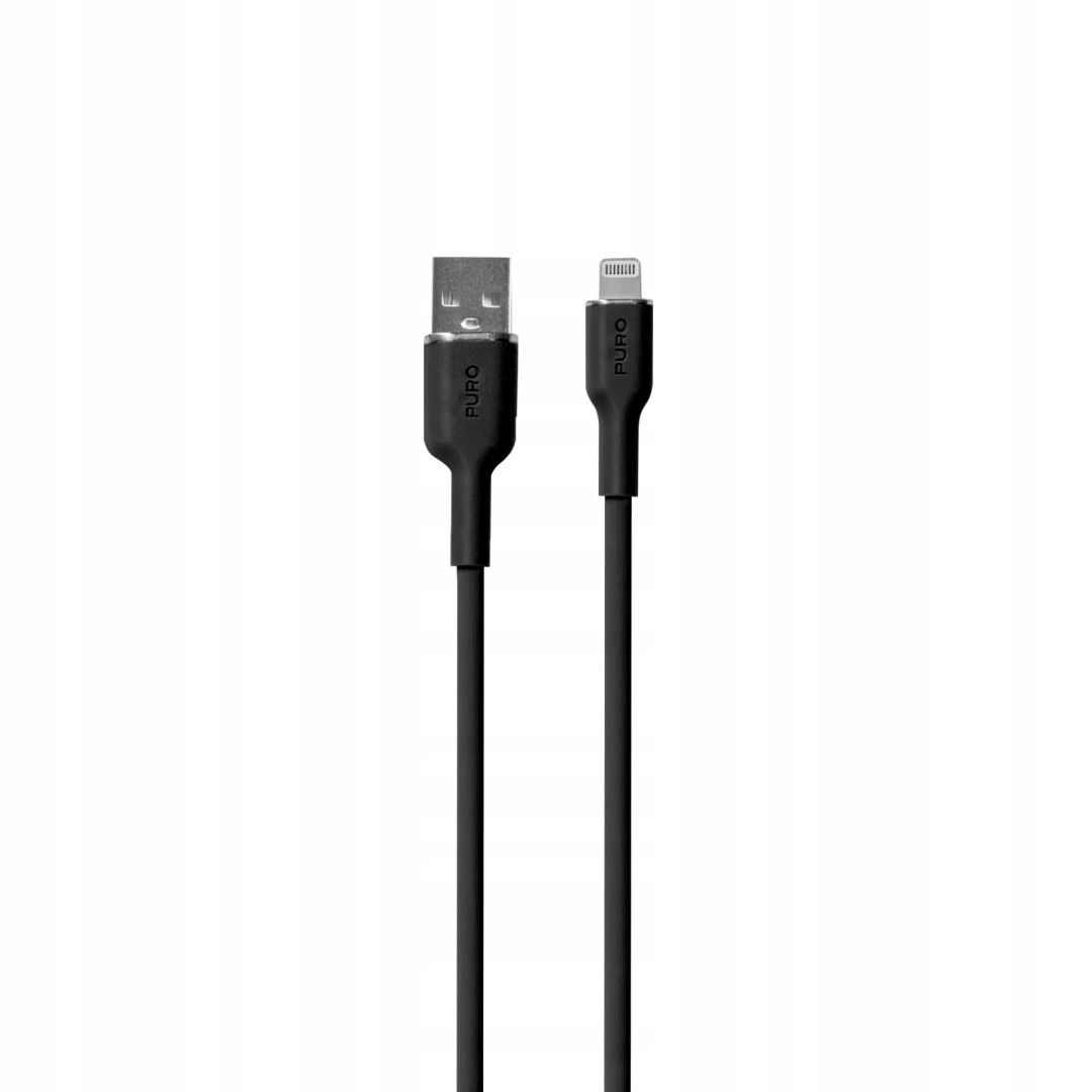 Silikónový kábel Usb-a iPhone Lightning 1.5 m čierny Puro