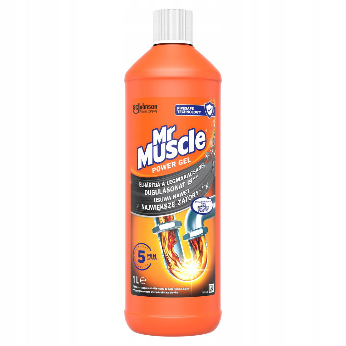 Silný Gél Na Čistenie Rúrok Mr Muscle 1 L Odstraňuje Upchatie Vlasov A Mydla