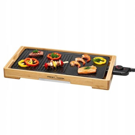 Silný Veľký Elektrický Gril Teppanyaki Bambusový 2200W