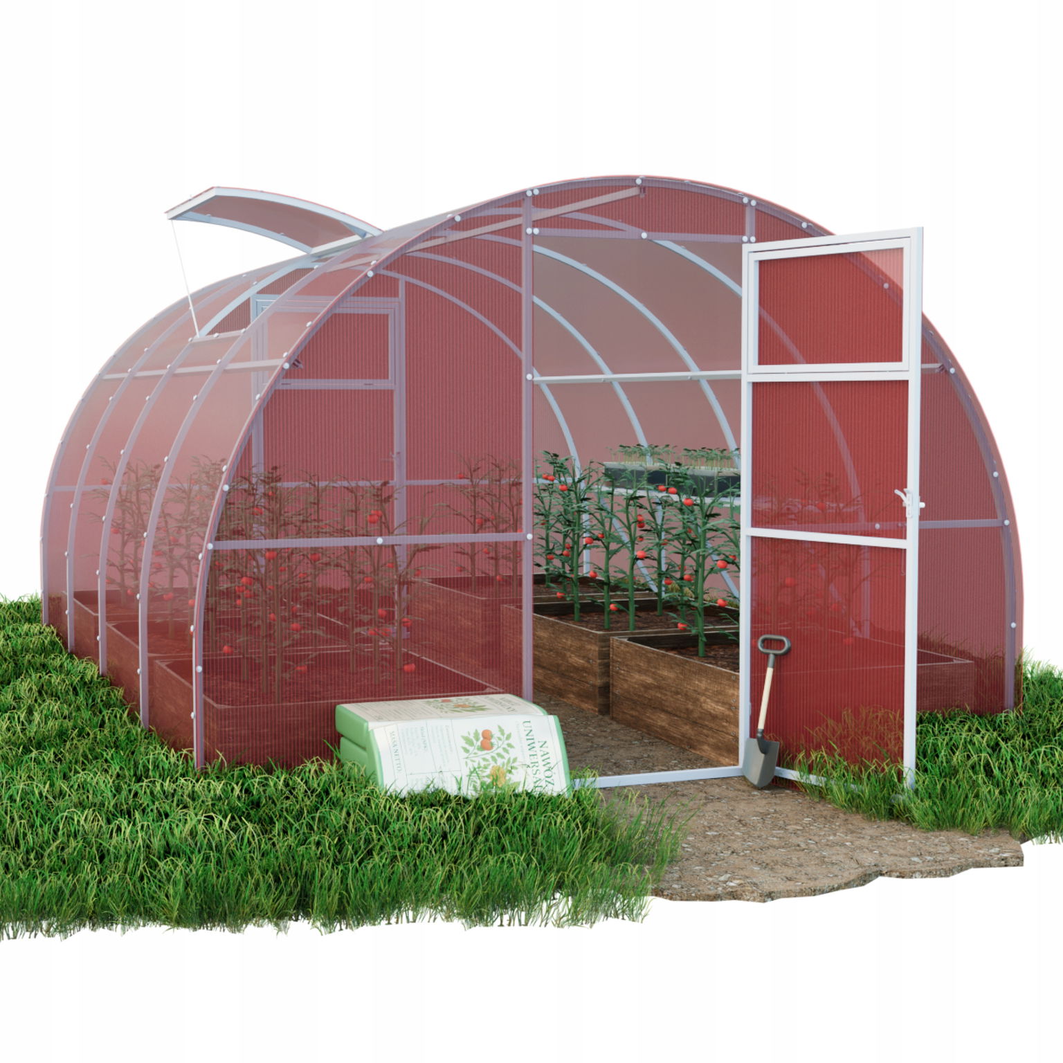 Skleník Záhradný tunel Barbi 3x10 m profily 20x40 polykarbonát ružový 4 mm