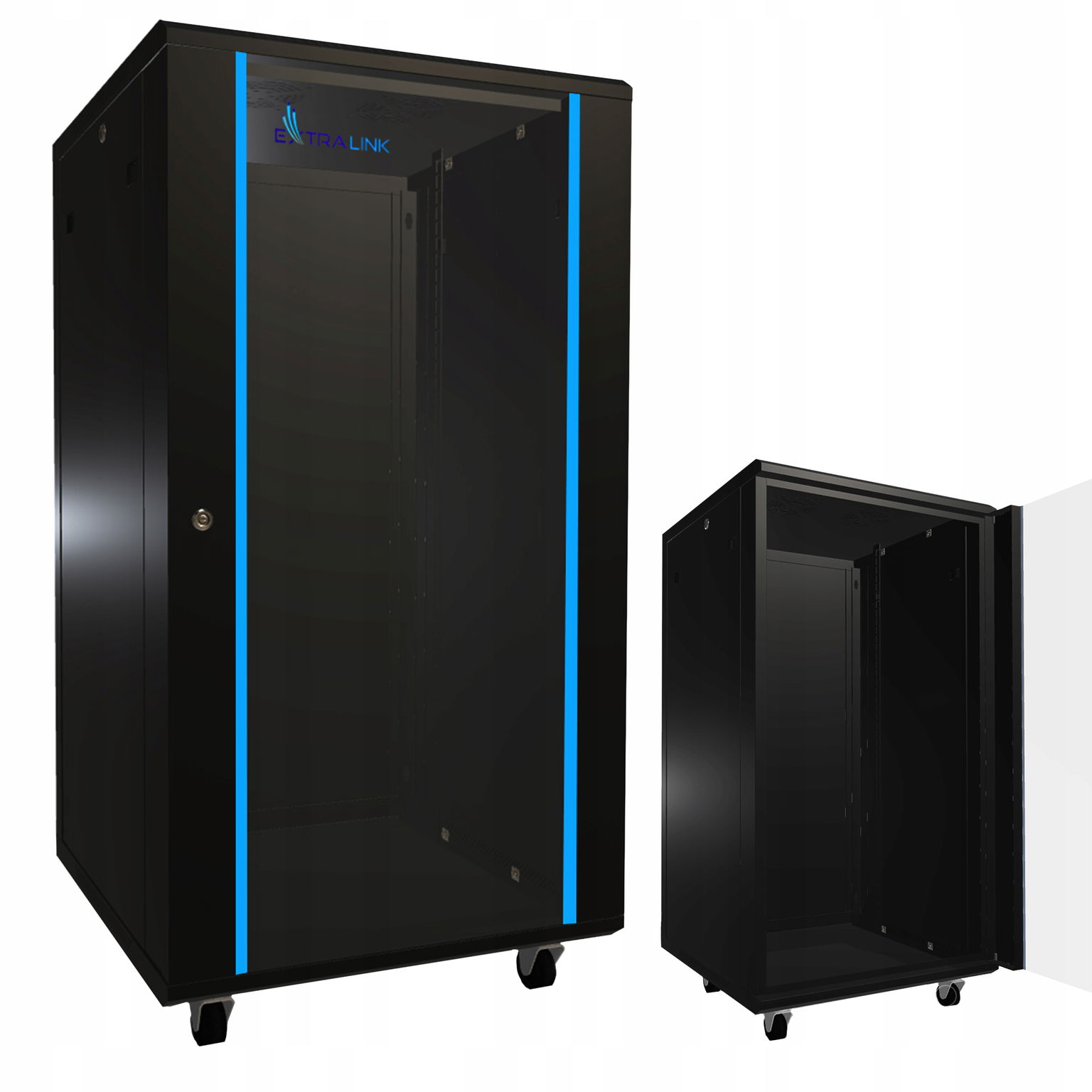Skriňa rack 19 22U 600x600 čierna stojaca Rack 22U