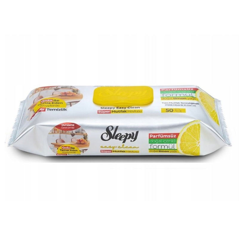 Sleepy Easy Clean univerzálne utierky na čistenie citrónovej vône 50ks