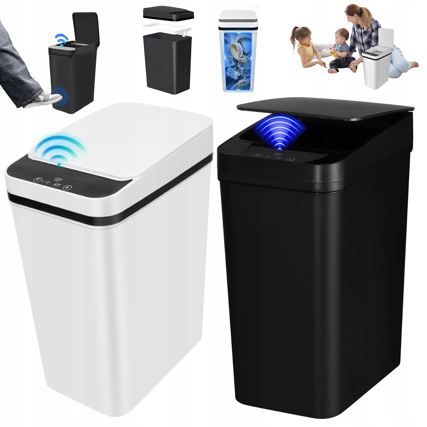 Smart Odpadkový Kôš Automatický 12 L IPX5 Do Kuchyne, Spálne, Kúpeľne