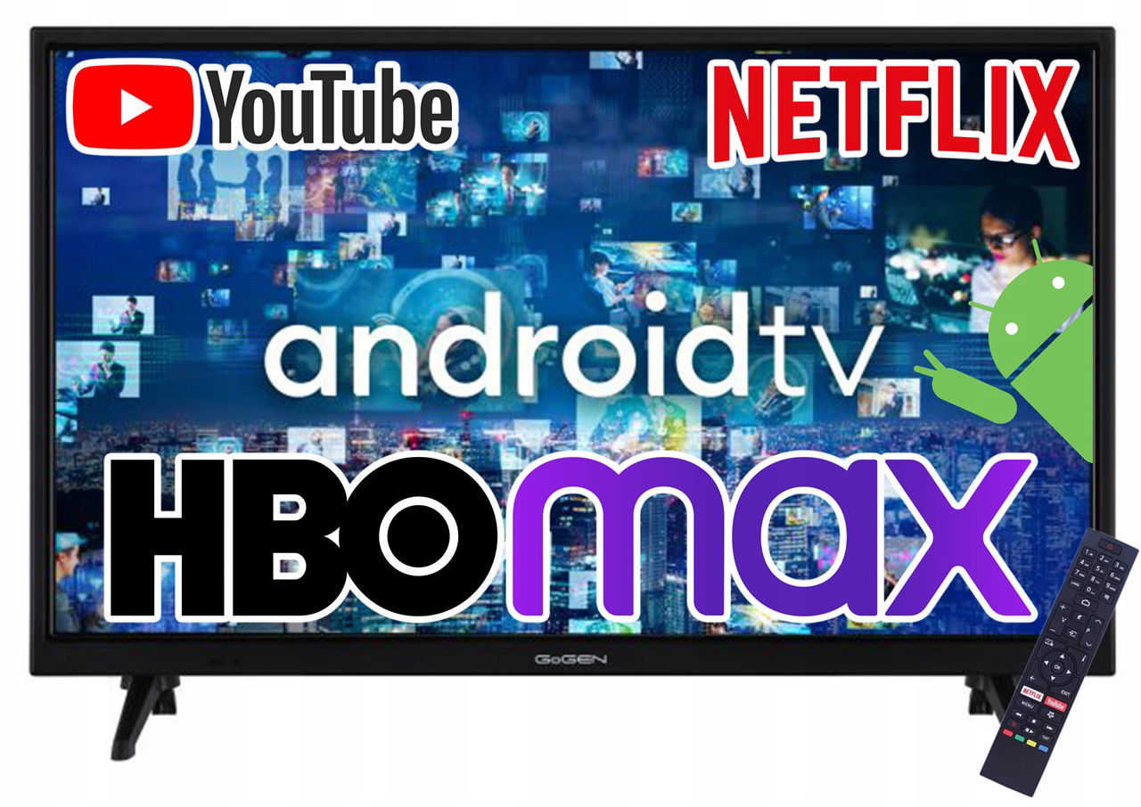 Smart Tv Android 24 palcov WiFi DVB-T2 Hevc Aplikácie Čierny Gogen