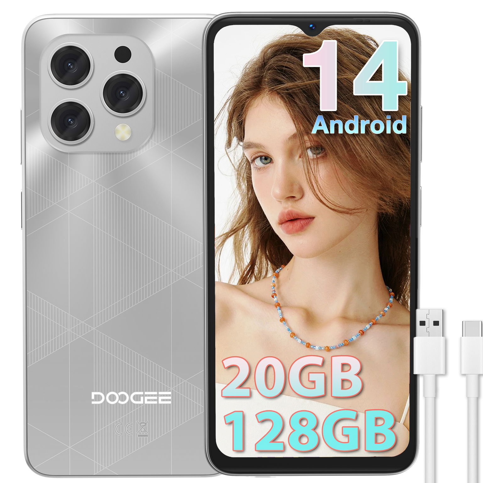 Smartfón Doogee N55PLUS 20/128G BANDroid 14 6,56" Hd+ Ips 5150mAh Sim Wifi