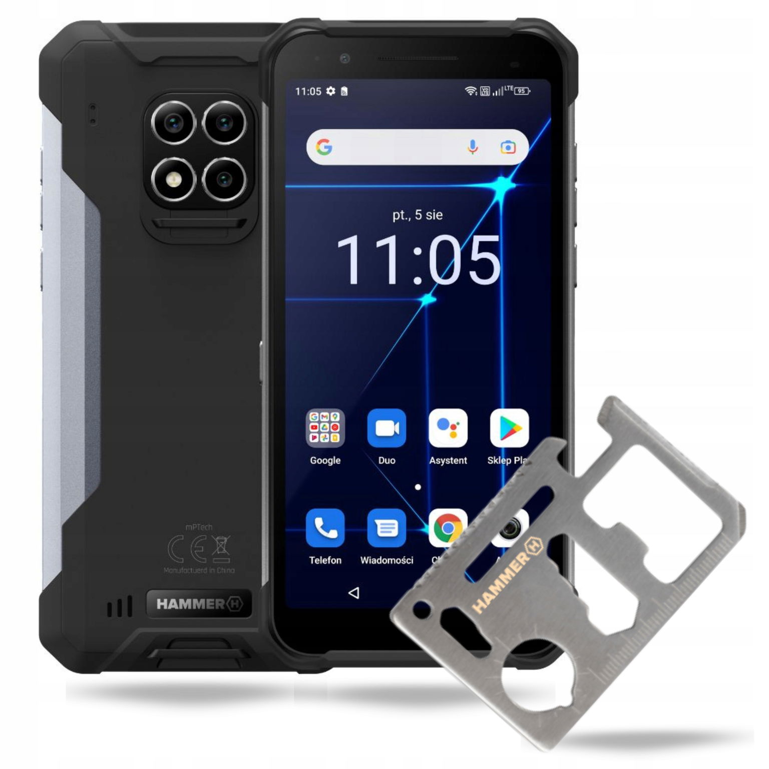 Smartfón Hammer Construction 4G Lte 6/128 Gb Pancerny Nfc Multitool Set