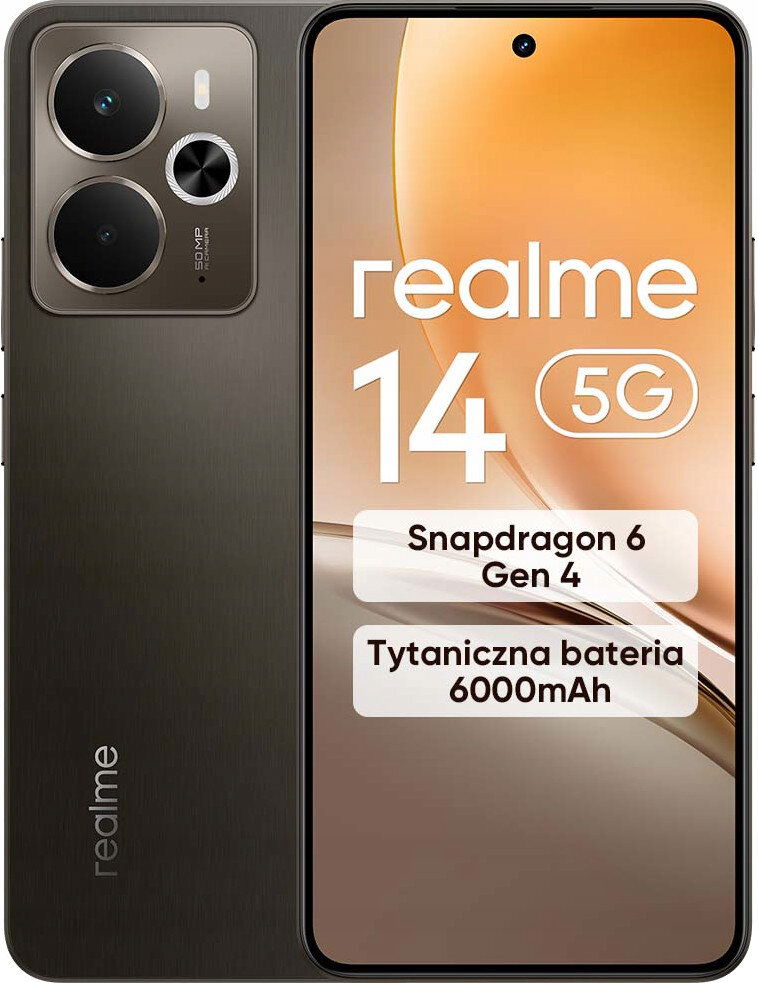 Smartfón realme 14 5G 12/256GB Dual Sim Nfc Oled Šedá Hnedá