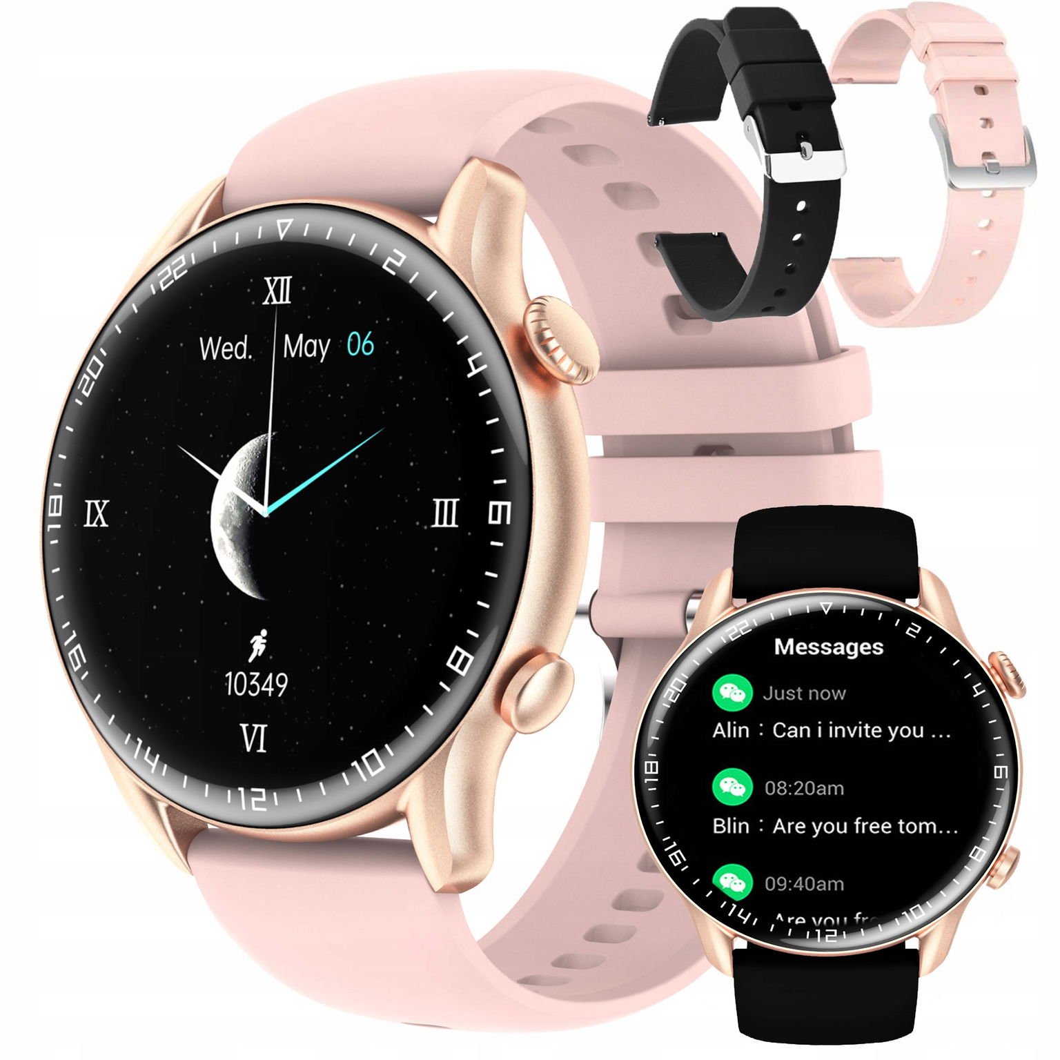 Smartwatch Dámske Hodinky Hovory Tlak Amoled