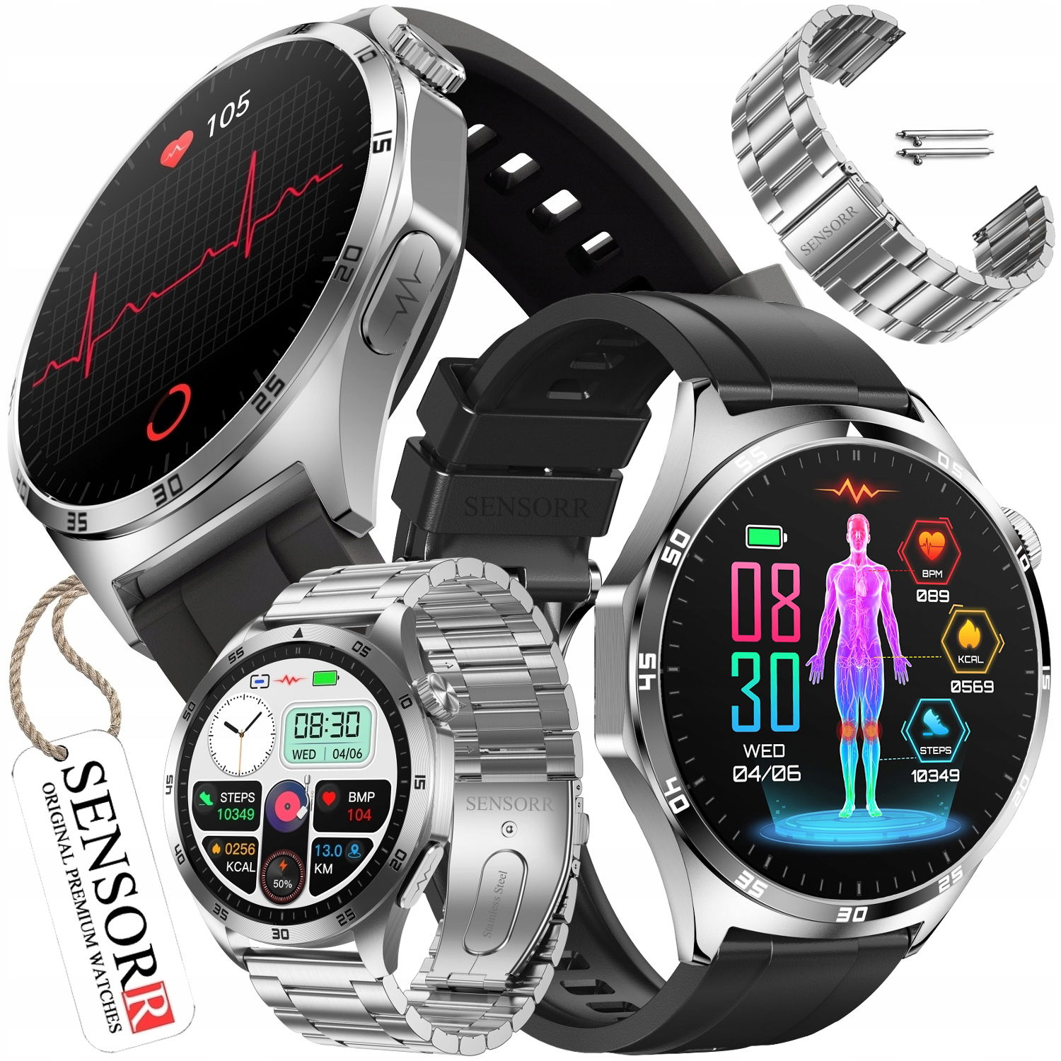 Smartwatch Pánsky Amoled Rozhovor Ekg Meranie Cukru Tlak Teplota Pl