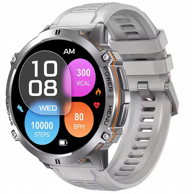 Smartwatch pánsky Rubicon RNCF40 silver/grey silicone