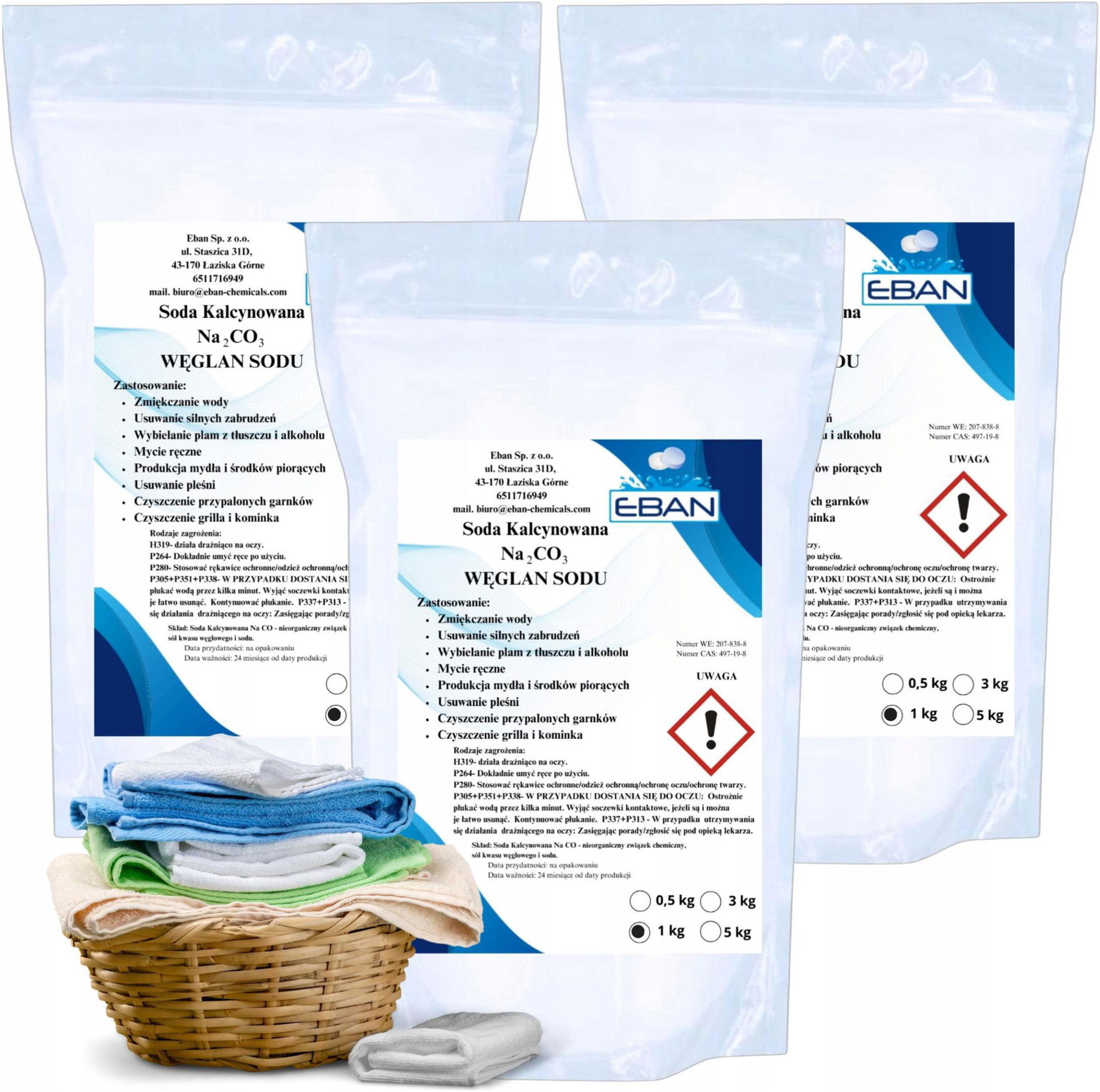 Sóda Bikarbóna 3 Kg Uhličitan Sodný Bezvodý Prášok Na Pranie Prírodný 3 Kg