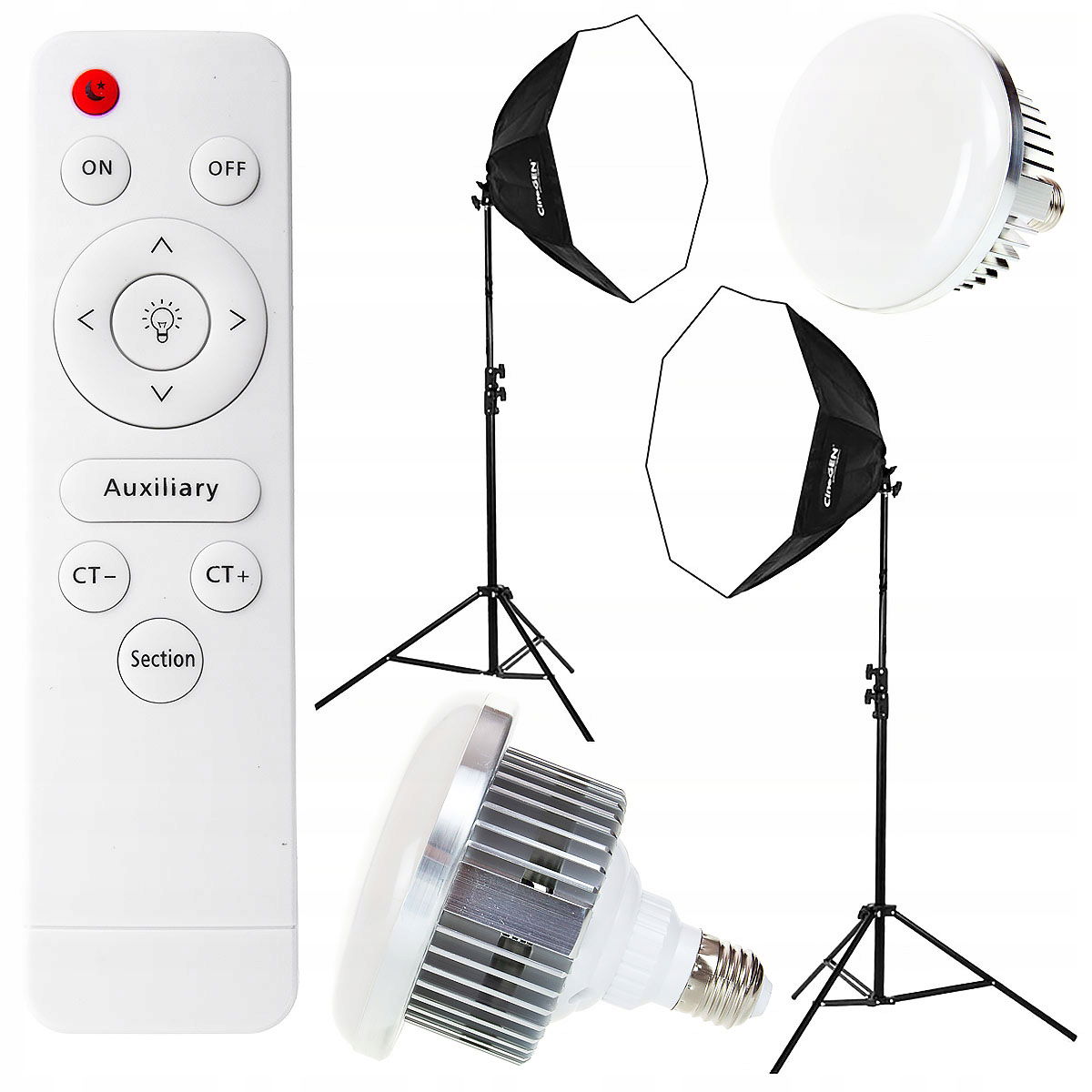 Softbox S Pilotom 2x Lampa Octa 90 300W Led statív