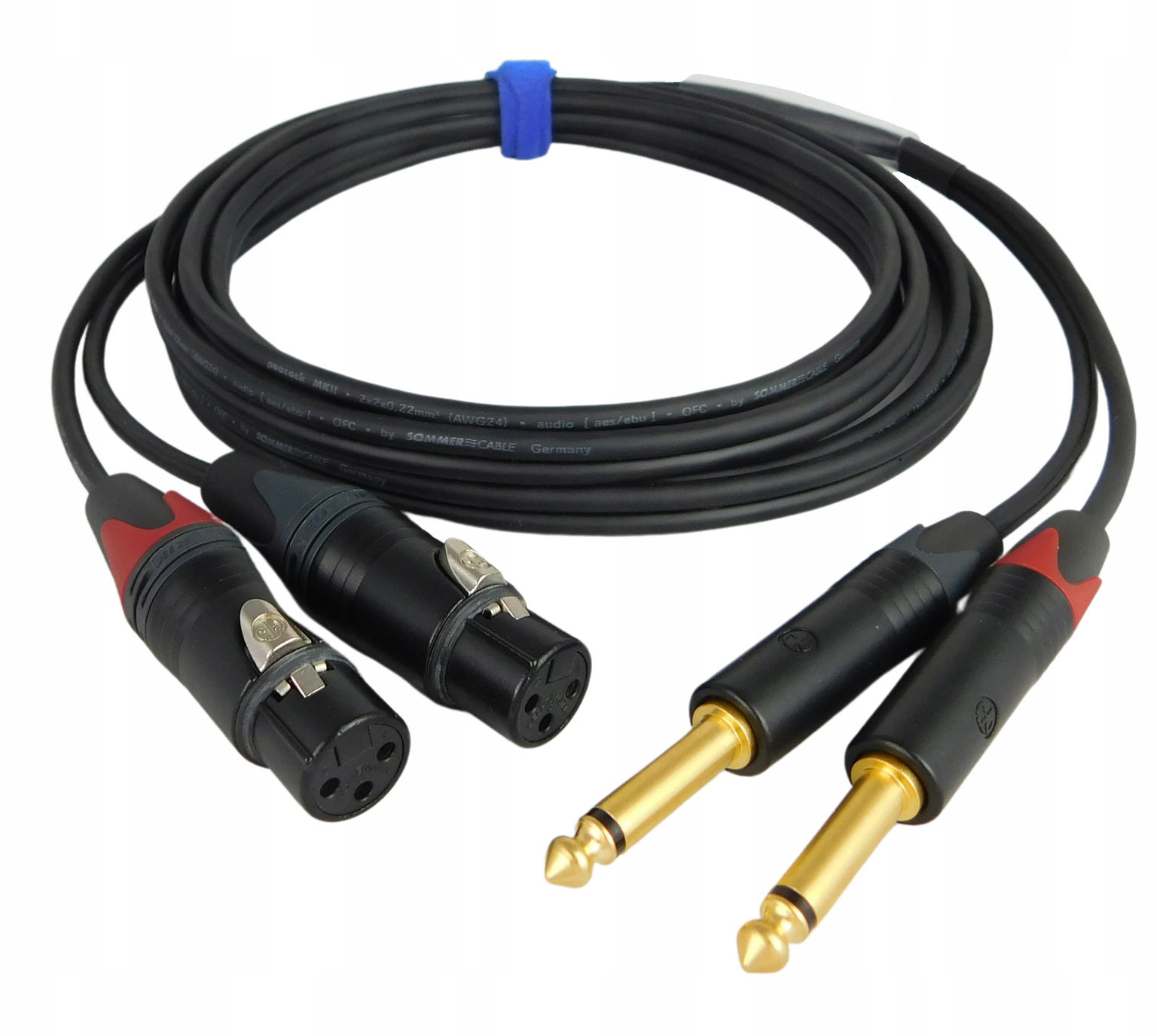 Sommer Peacock 2xXLR 2xJACK 6,3 mm Neutrik 10m