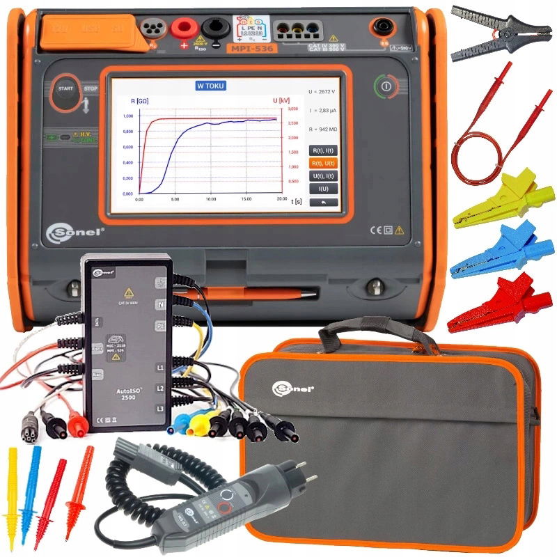 Sonel MPI-536 Merač elektrických parametrov s adaptérom na káble