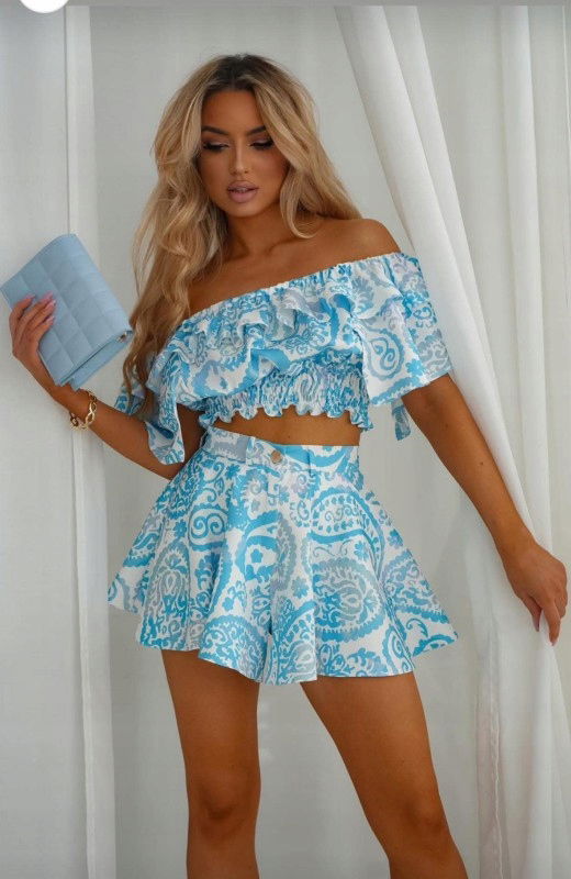 Španielsky komplet by Mielczarkowski modro-biely [Veľkosť S]