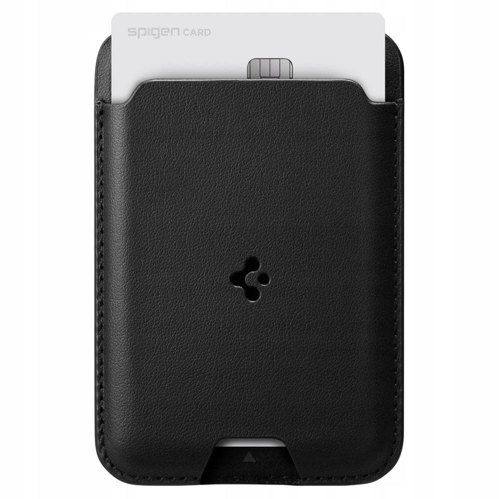 Spigen Puzdro Na Karty Magsafe Pre iPhone Čierna Kožená