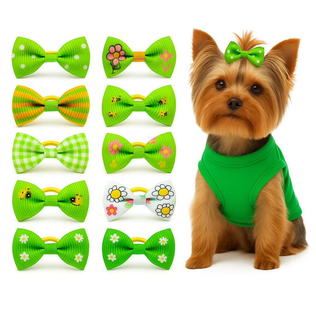 Sponka gumička pre psa mašlička pre Yorka Shih tzu 10 kusov mašličky York