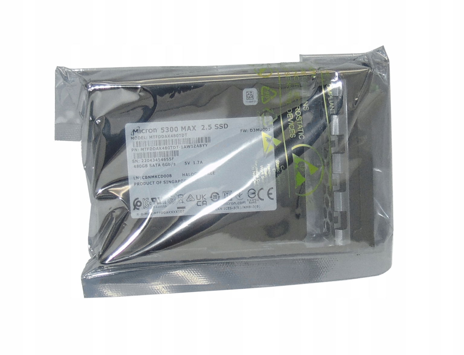 Ssd Disk Micron 5300 Max 480 Gb Sata 2.5" Ssd