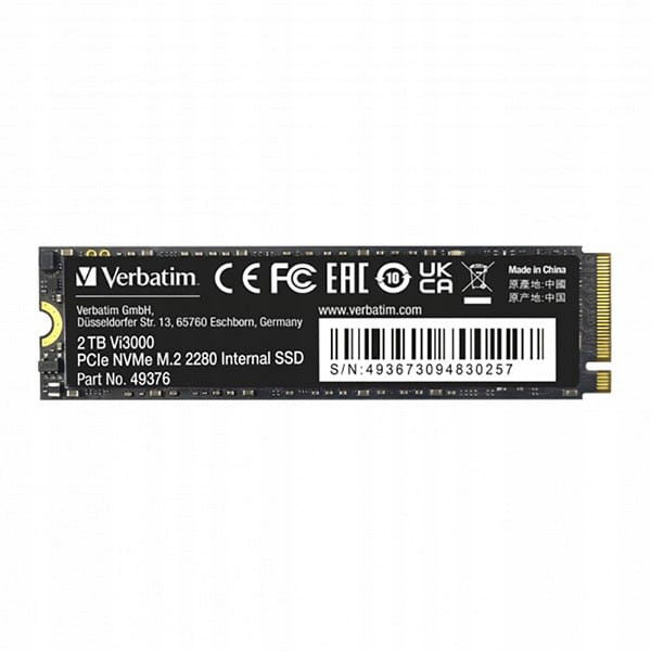 Ssd Interný Verbatim Vi3000 M.2, 49376, 2000 Gb, čierny, 3300 MB/s-R,