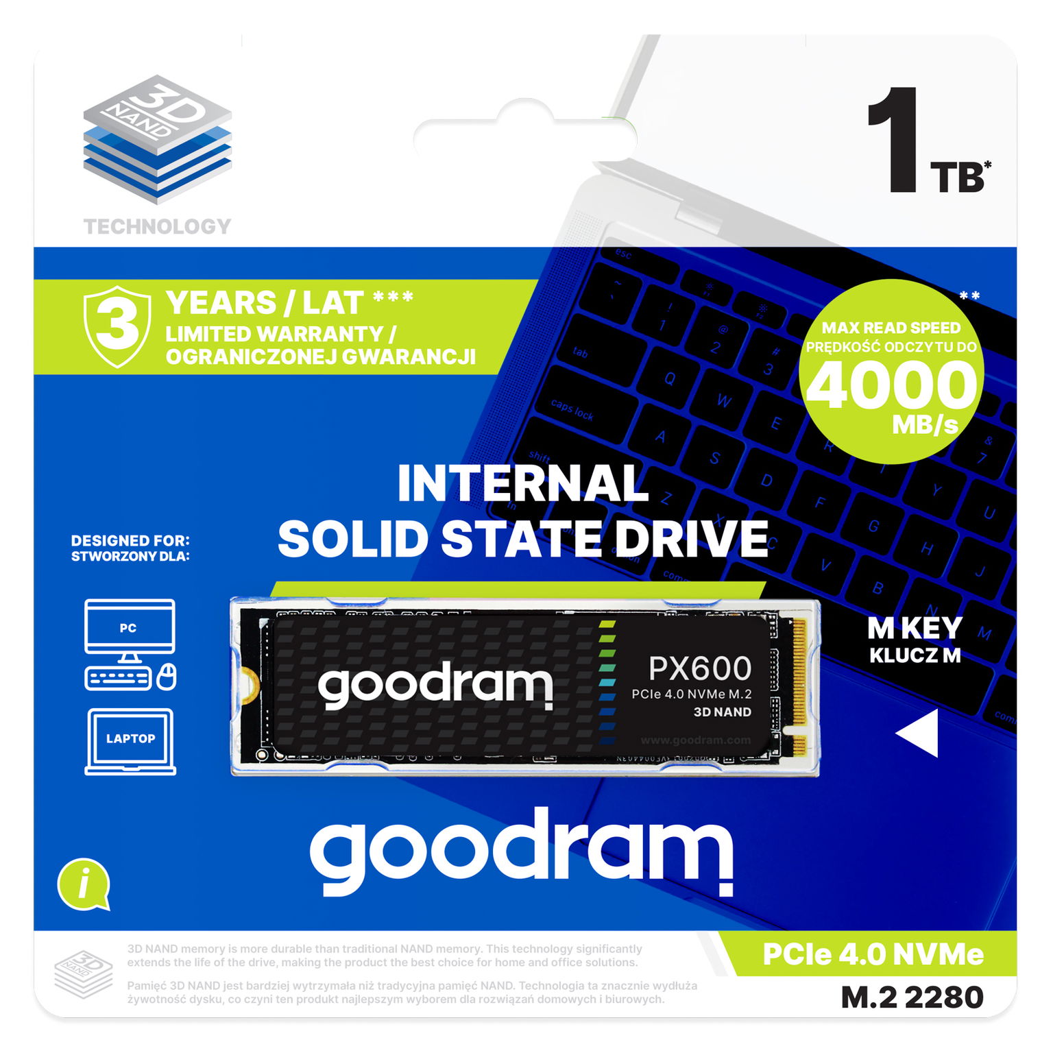 Ssd M.2 Goodram PX600 1TB 1000GB PCIe 4x4 5.0/3.2 Rychlý