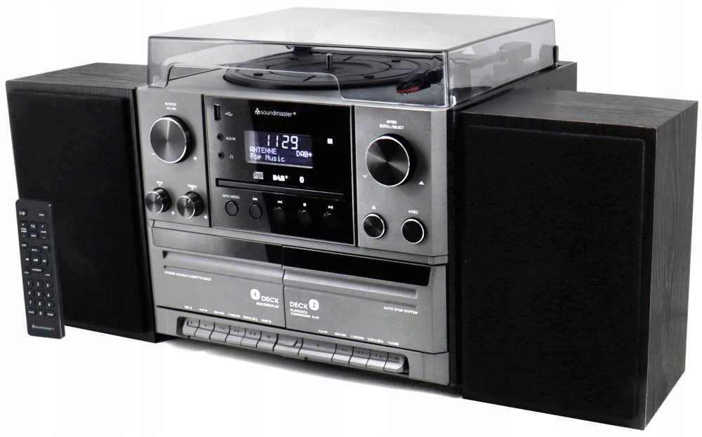 Stereo veža Soundmaster MCD5600SW gramofón s Bluetooth kazetou