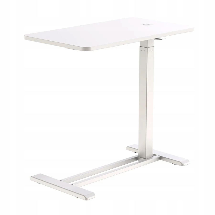 Stolík k posteli na kolieskach, Biely, Mobilný stolík pod notebook 7 kg