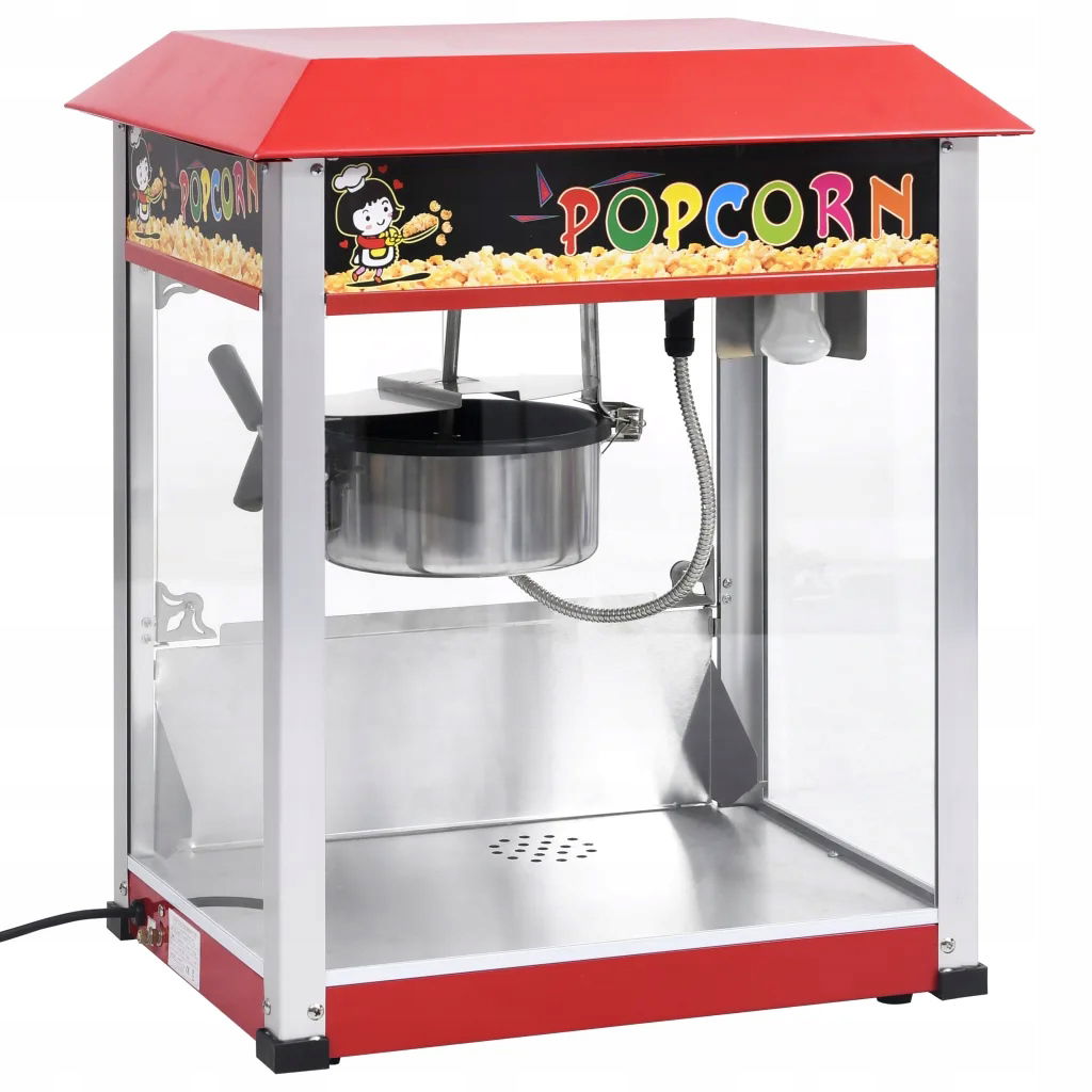 Strojček na popcorn 1400 W, červený, 54,5 x 40,5 x 68 cm